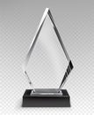 glass award on partially transparent background